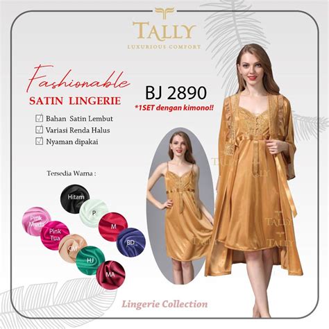 Jual Tally Baju Tidur Kimono Lingerie Set I Free Size Satin