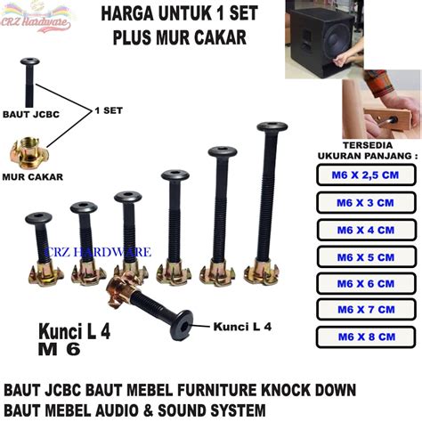 Jual Baut Jcbc Plus Mur Tanam Cakar M Baut Mebel Dipan Furniture Baut