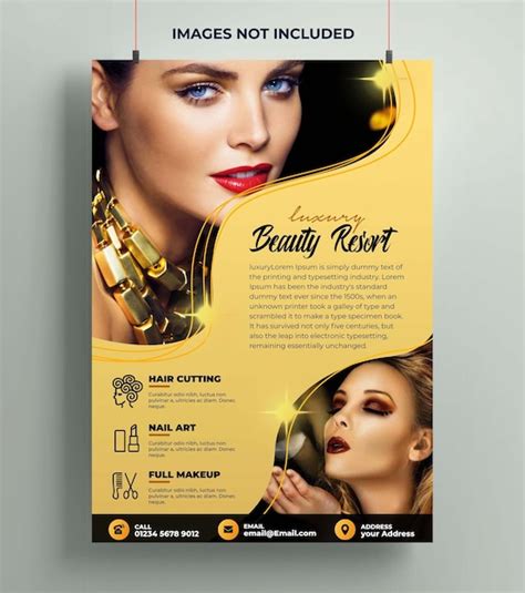 Premium Psd A Poster For A Beauty Resort With A Woman S Face And The