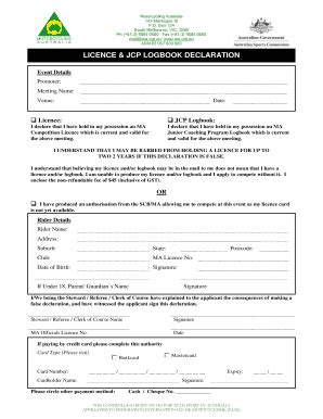 Fillable Online 2016 Licence Application Form Motorcycling NSW Fax