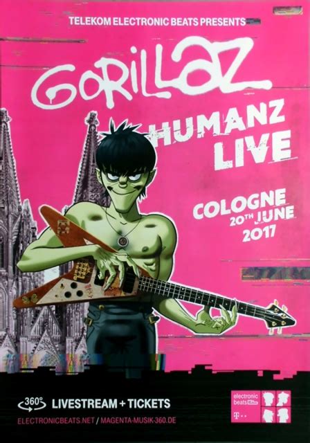 Gorillaz 2017 Plakat In Concert Humanz Tour Poster Köln