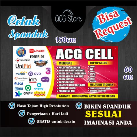 Acg Cetak Spanduk Dan Banner Poster Konter Cell Banner Jual Pulsa