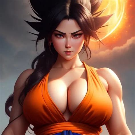 Female Goku From Dragonball Z Huge Cleavage Athlet