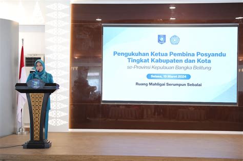 Ketua Pembina Posyandu Kabupaten Kota Di Babel Dikukuhkan Provinsi