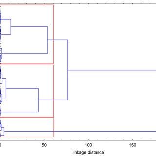 The Dendrogram Obtained By Hierarchical Cluster Analysis Using Ward S