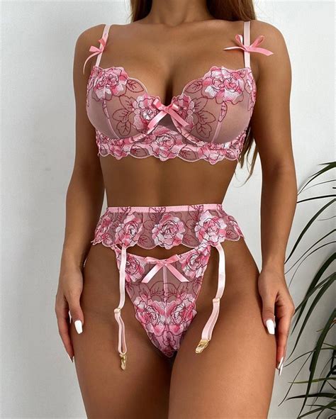 Erotic Sexy Mesh Underwear Outfit Embroidery Lace Lingerie Perspective