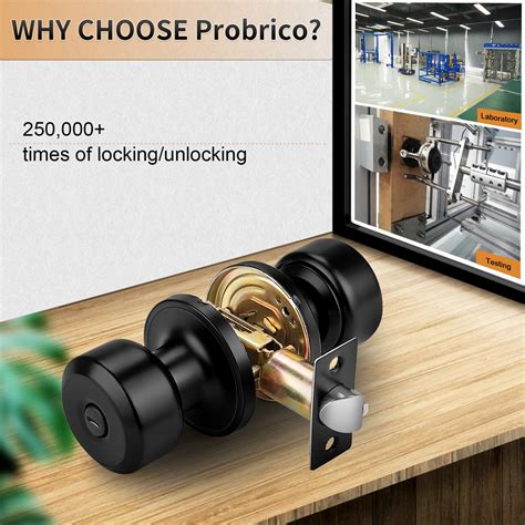 Probrico 10 Pack Black Privacy Locks Keyless Interior Door Knobs