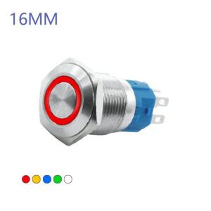 Mm Waterproof Self Locking Latching Metal Push Button Switch Flat