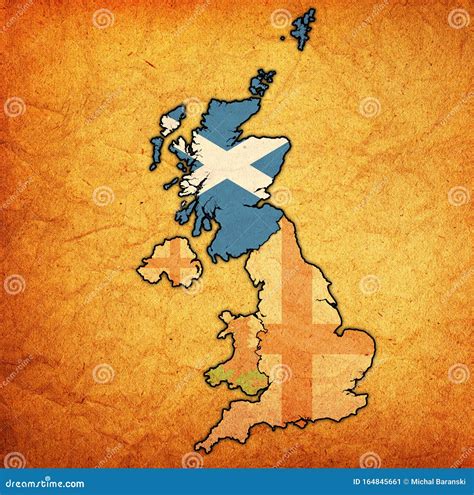 Scotland on Political Map of United Kingdom Stock Image - Image of blue ...