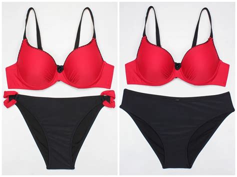 Essv Swimsuit Red Push Up Bikini Set Plus Size Women Swimwear Sexy