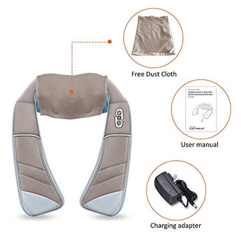 Snailax Cordless Neck Massager With Heat Shiatsu Neck And Shoulder Back Massager Portable