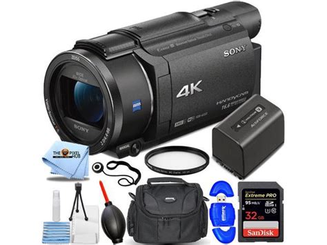 Sony FDR AX53 4K Ultra HD Handycam Camcorder Black 10PC Accessory