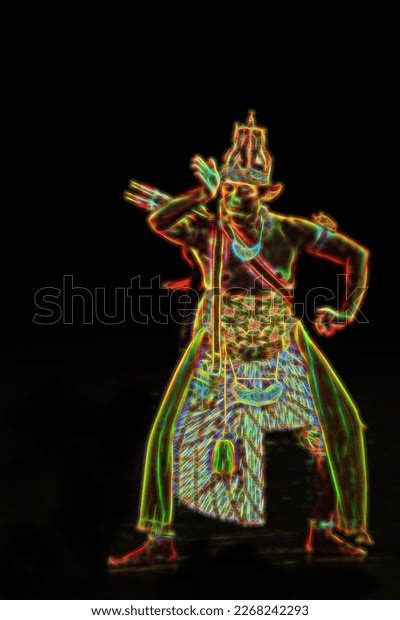 Indonesian Wayang Ramayana Design Wallpaper Vibrant Stock Illustration ...