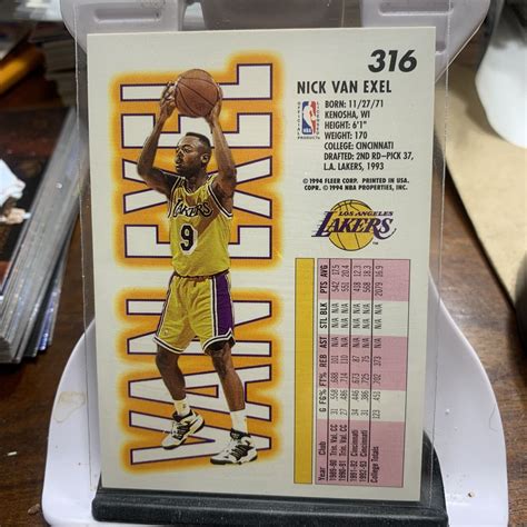 Nick Van Exel 1993 94 Fleer Rookie Card 316 Los Angeles Lakers EBay