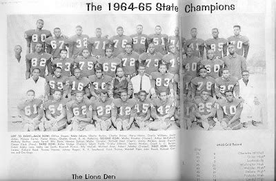 BTW Alumni Foundation Of Shreveport LA State Football Champions 1964 65