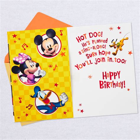 Disney Mickey Mouse Hot Dog Musical Birthday Card - Greeting Cards | Hallmark