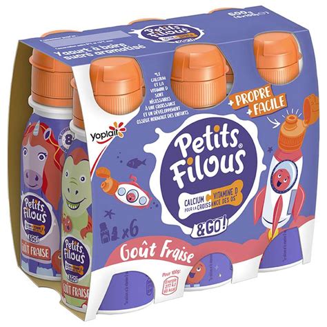 Petits Filous yaourt à boire aromatisé à la fraise Yoplait 6 x 100 g