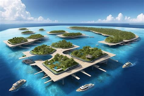 Premium AI Image | Maldives Floating City A Visionary Paradise Above ...