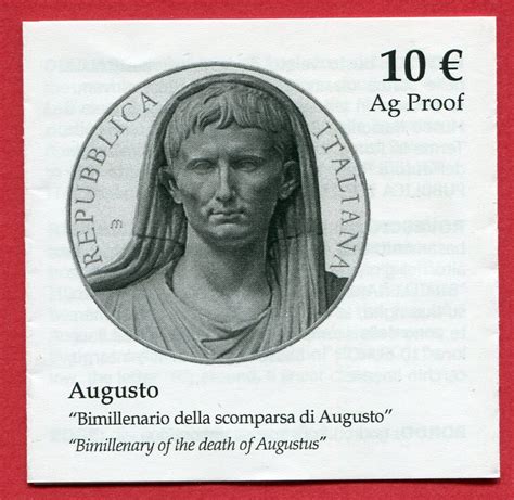 Italien Euro Silberm Nze Jahre Augustus Proof In