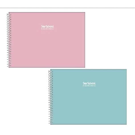 Caderno Cartografia Tons Pastel Liso Espiral Capa Dura Jandaia 80 Fls