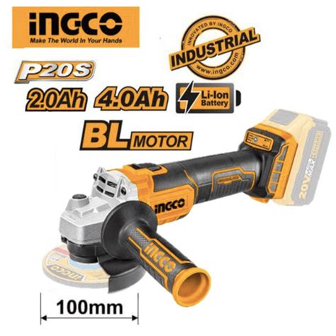 INGCO 20V 100mm Cordless Angle Grinder CAGLI1001 Toolz4Industry