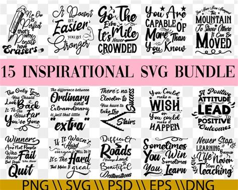 Inspirational Quotes Bundle Svg Inspirational Svg Etsy