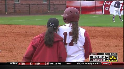 03 24 2013 Auburn Vs Alabama Softball Highlights Youtube