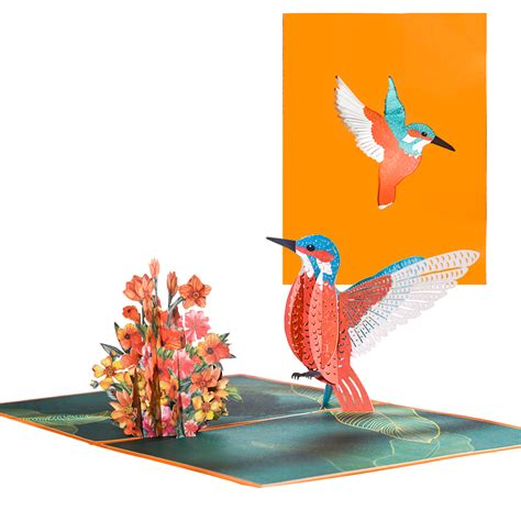 Carte D Anniversaire D Pop Up Avec Colibri Cartes De V Ux D Animaux