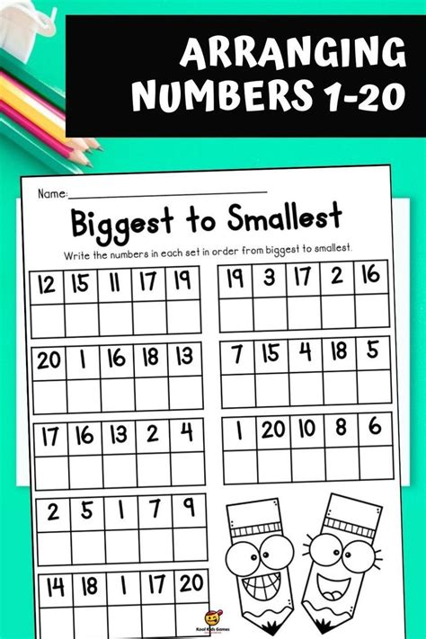 Arrange Numbers By Size Order Worksheet