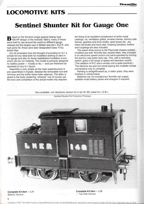 1987 Tenmille Catalog No 4 Sodor Scratchbuilding