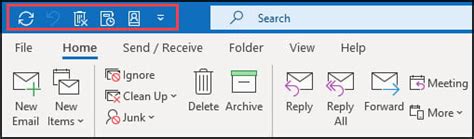 Microsoft Outlook Quick Access Toolbar