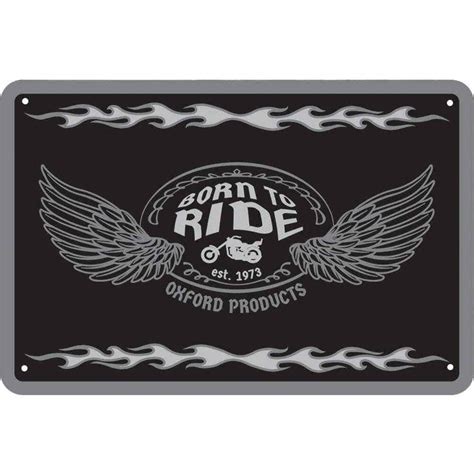 Oxford Garage Metal Sign Born To Ride Motorcycle Clothing Bike