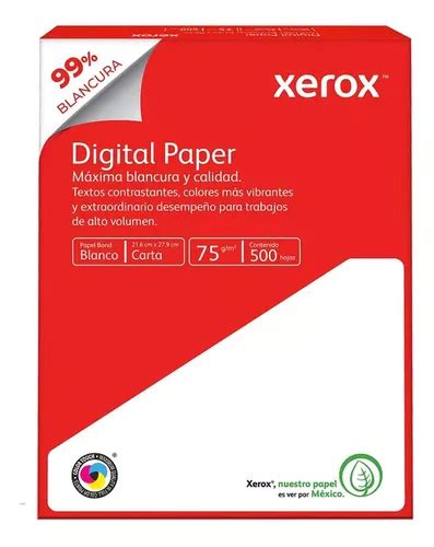 Papel Bond Xerox 99 Blanco Carta 75g Rojo Paquete 500hojas Meses Sin Interés