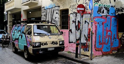 Photograph of a Van with Graffiti · Free Stock Photo