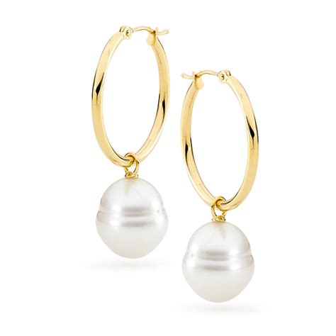 Pearl Hoop Earrings Australian Made Aquarian Pearls