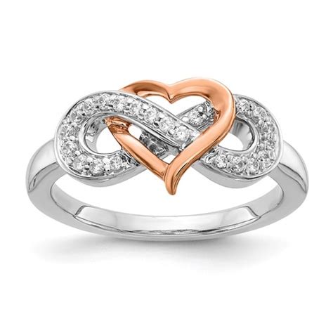 14k Two Tone Gold 16 Ct Tw Diamond Infinity Heart Ring Rm5732 016 Wra