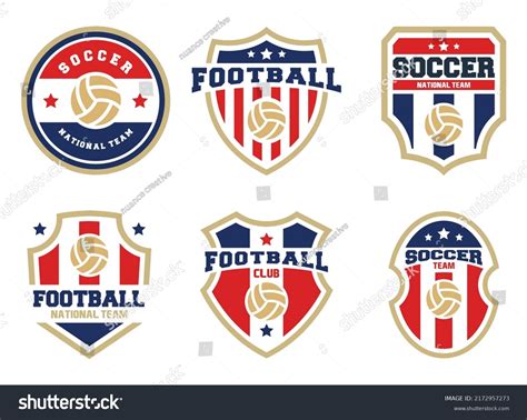 Set Soccer Logo Football Club Sign Stock Vector Royalty Free