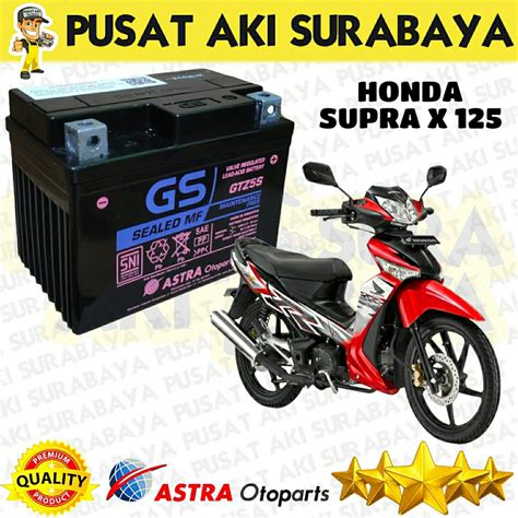 Jual ORIGINAL ACCU GS ASTRA GTZ5S AKI ASLI PABRIK MOTOR HONDA SUPRA X