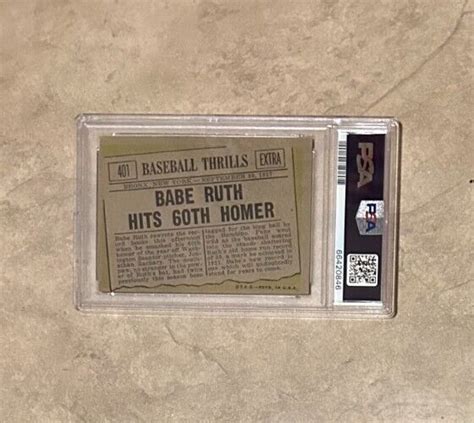 1961 Topps Babe Ruth Hits 60th Homer 401 Yankees PSA Graded 3 VG EBay