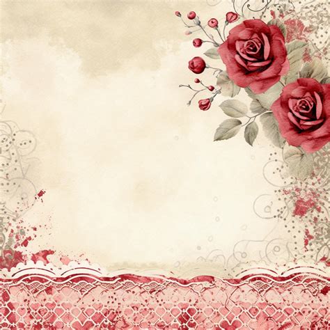 Premium AI Image | there is a picture of a rose border with a red rose ...