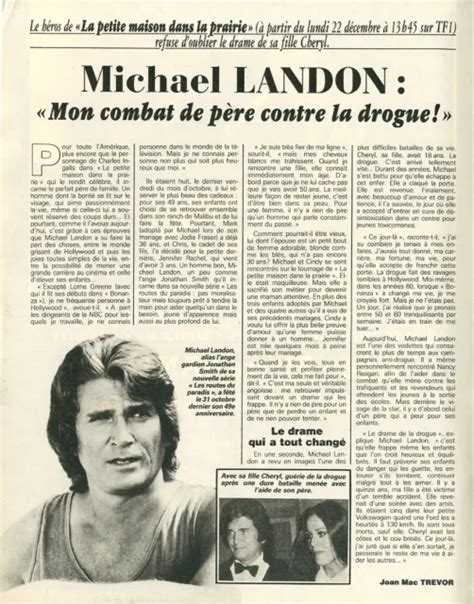 COUPURE DE PRESSE Clipping 1986 Michael Landon 1 Page EUR 3 00