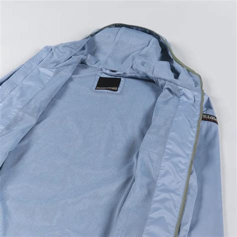 Napapijri Mens Outdoor Raymi Zip Hood Jacket Light Blue Faded