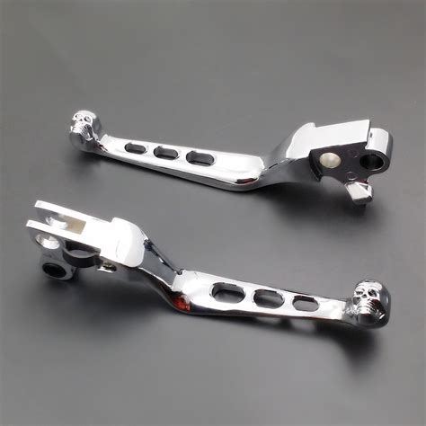 Chrome Skull Brake Clutch Lever For Harley XL 883 1200 Softail Dyna