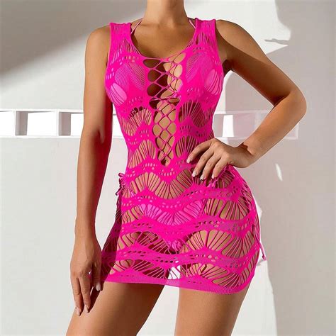 Lingerie Rotique Sexy Pour Femmes Robe En Maille Transparente Avec Un