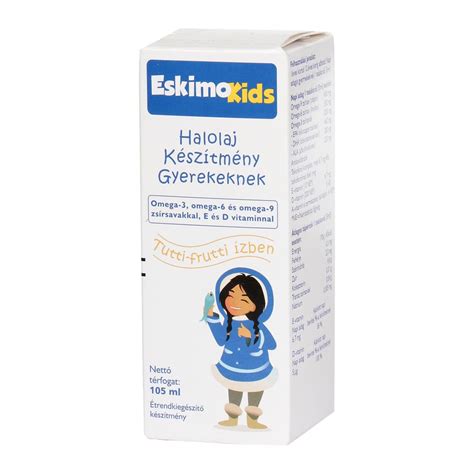 Eskimo Kids Omega 3 halolaj gyerekeknek tutti frutti ízben 105 ml