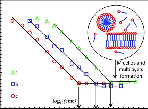 Plots Of Surface Tension Versus Concentration Of Surfactants A