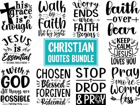 Christian Quotes Svg Designs Bundle Christian Quotes T Shirt Designs Set Of Christian Quotes