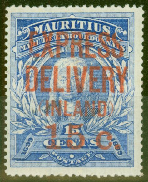 Mauritius 1903 15c On 15c Ultramarine SGE3 Fine Lightly Mtd Mint