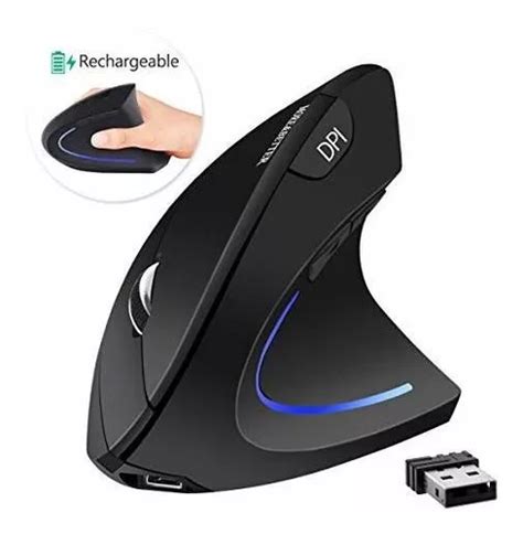 Ratón Vertical Ergonómico Recargable 2 4g 1600dpi Negro MercadoLibre