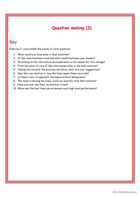 Question Making C1 Deutsch DAF Arbeitsblätter pdf doc